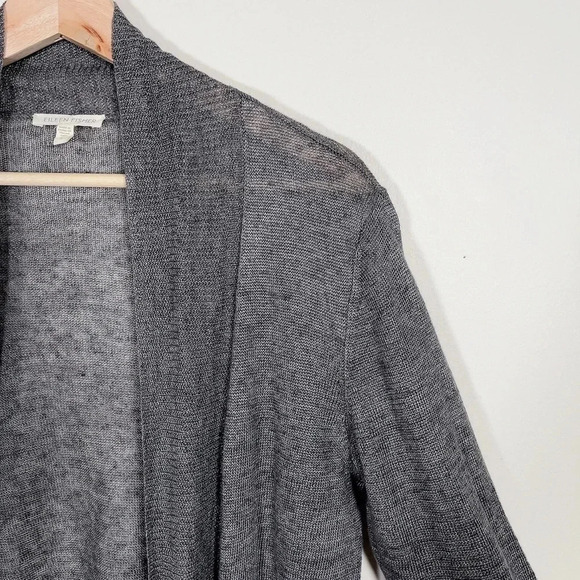 Eileen Fisher Grey Open Knit  Cardigan - Picture 5 of 11